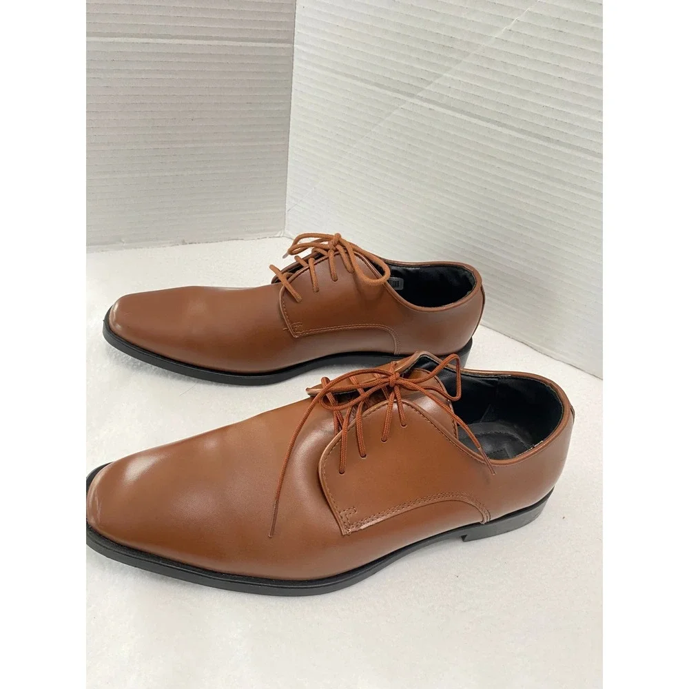 Joseph Abboud Derby Dress Shoes Men 9M Brown Plain Toe Lace Up Formal